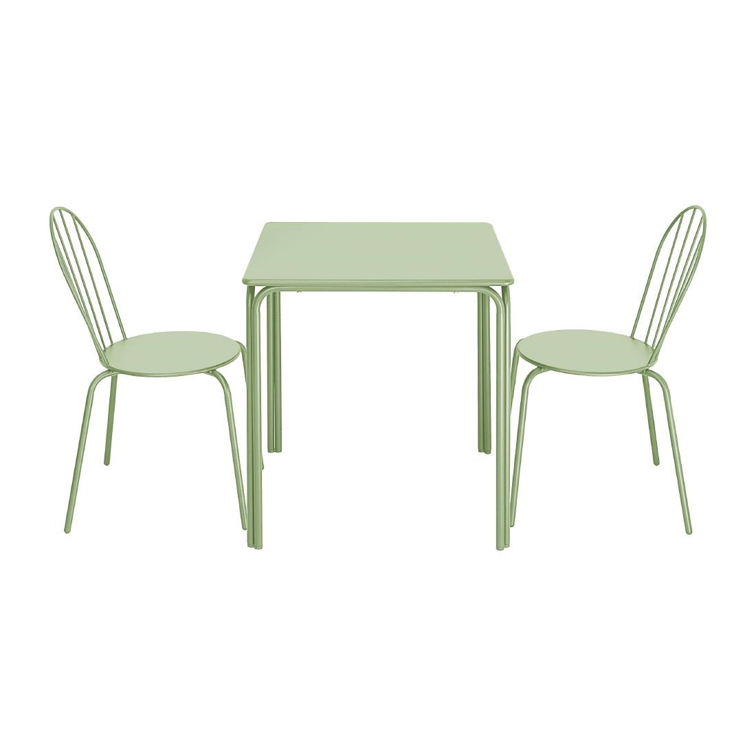 Bolero Adeline Steel Square Table Light Green - 700mm