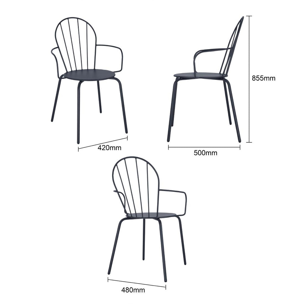 Bolero Adeline Arm Chair Slate Blue (Set 4)