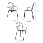 Bolero Adeline Arm Chair Slate Blue (Set 4)