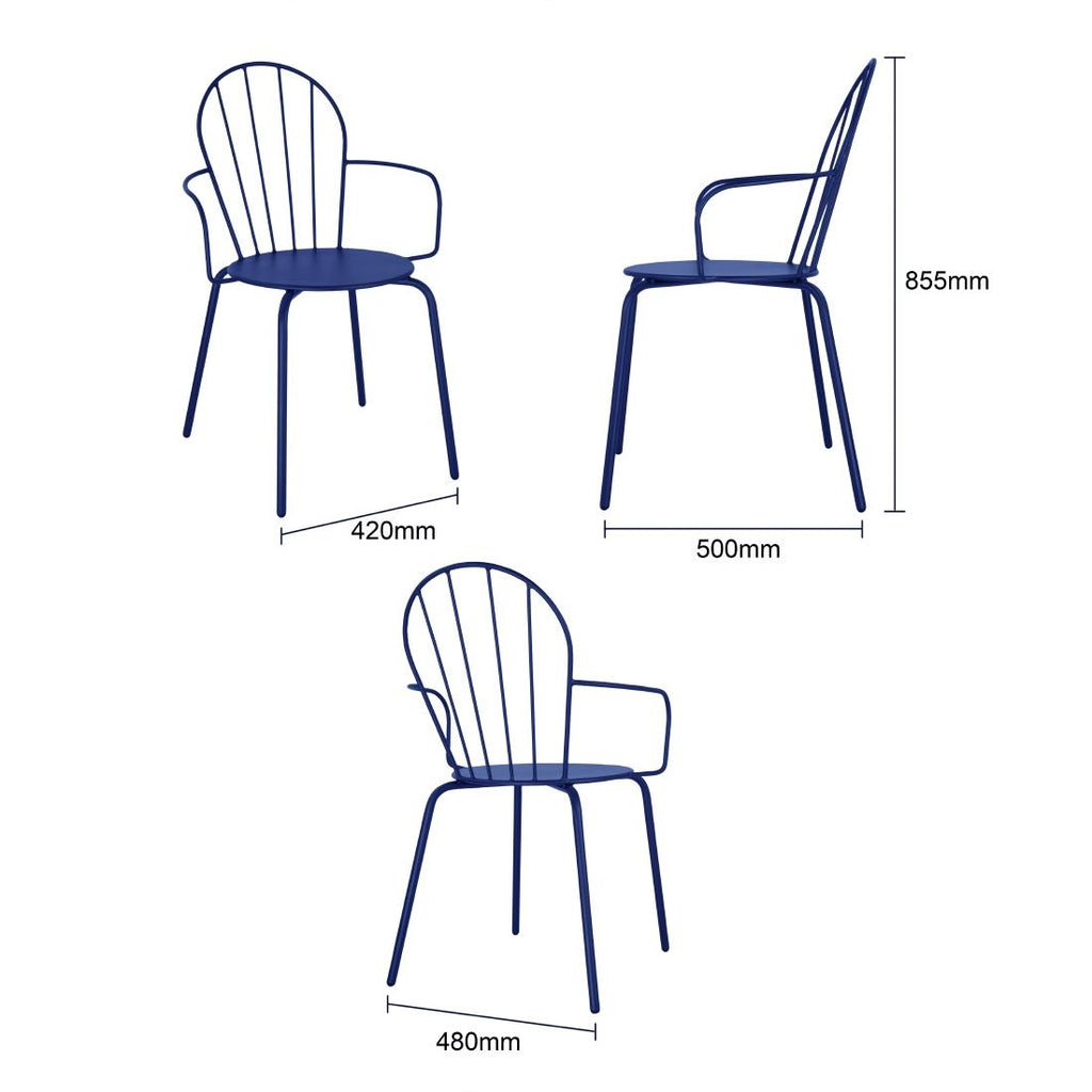 Bolero Adeline Arm Chair Dark Navy (Set 4)