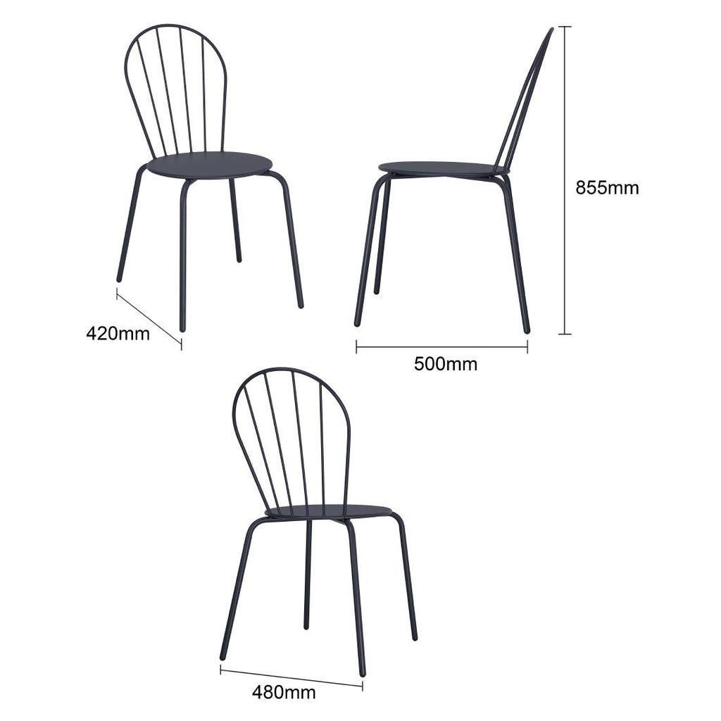 Bolero Adeline Side Chair Slate Blue (Set 4)