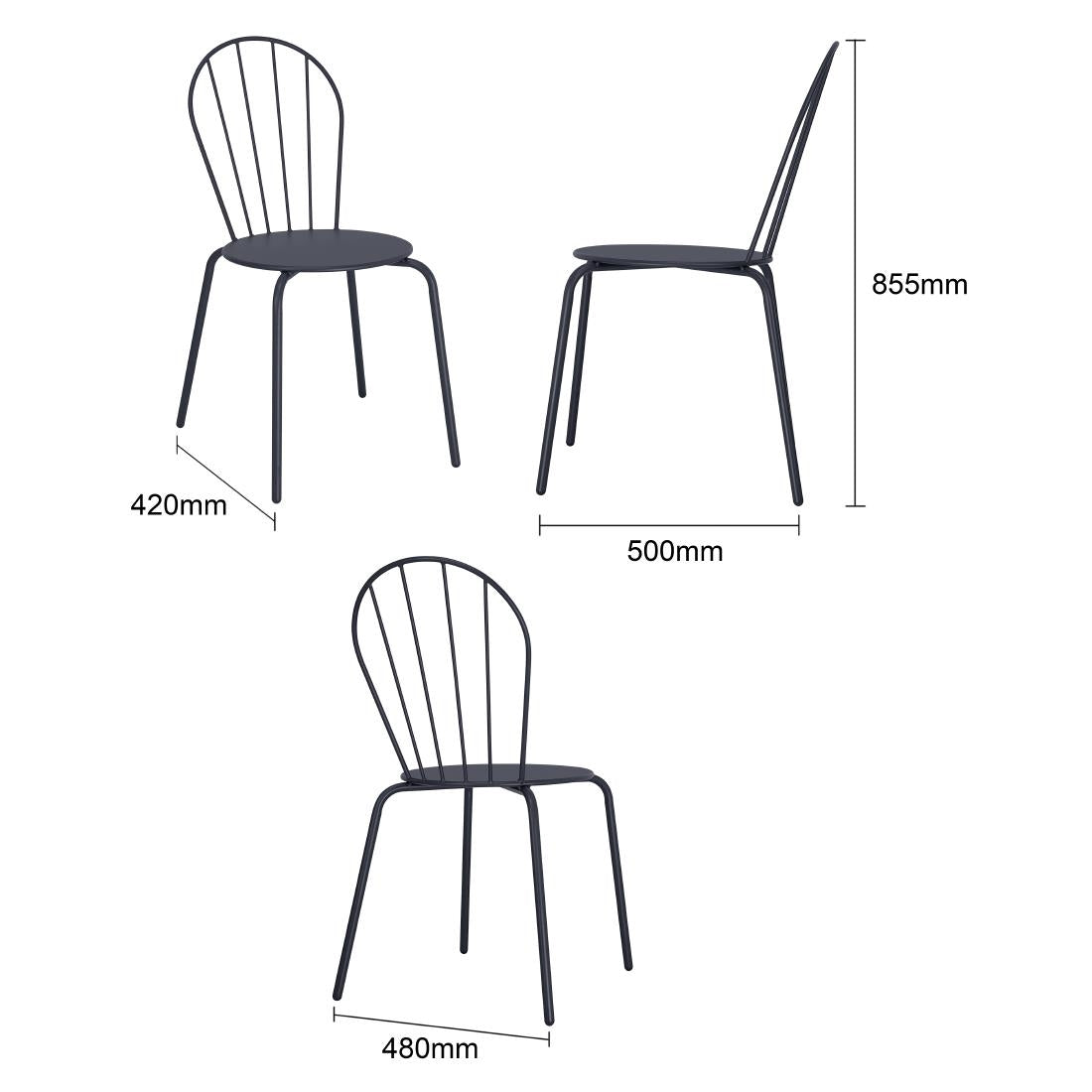 Bolero Adeline Side Chair Slate Blue (Set 4)