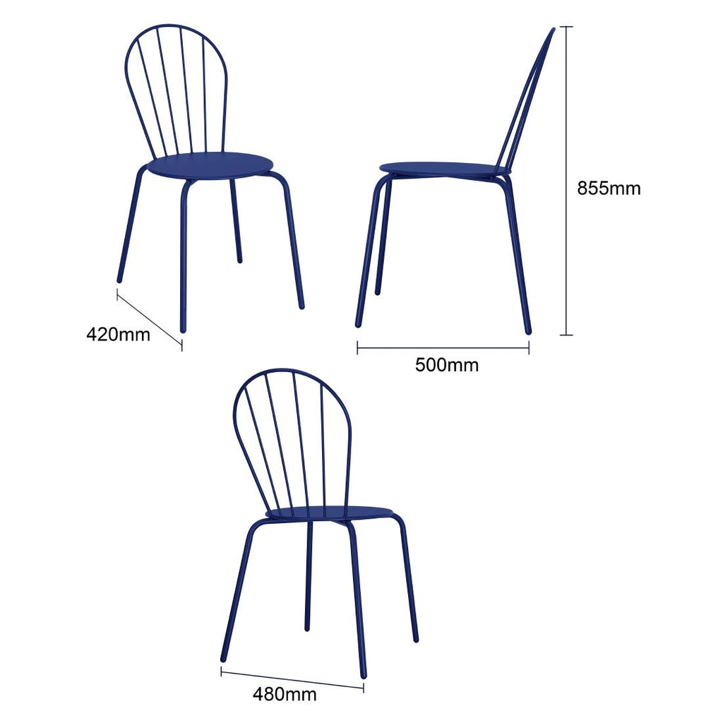 Bolero Adeline Side Chair Dark Navy (Set 4)