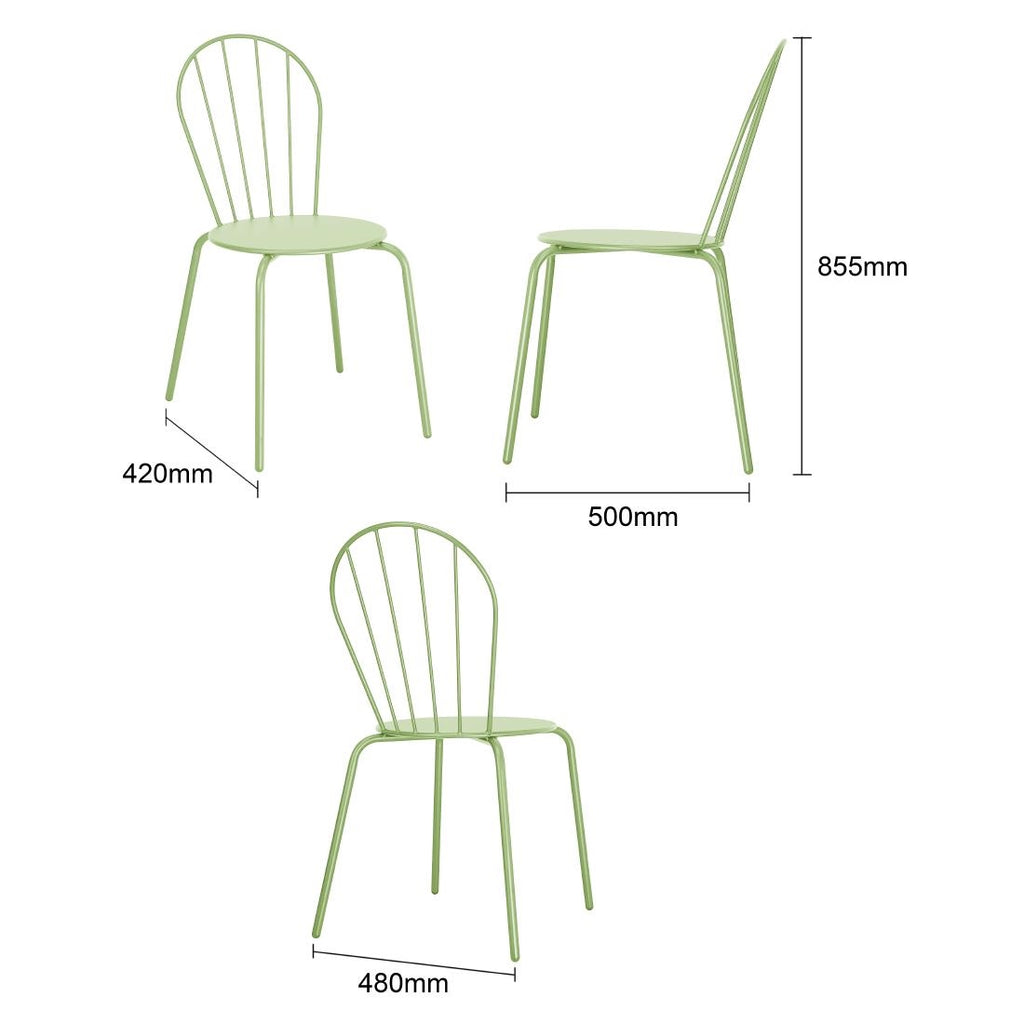 Bolero Adeline Side Chair Light Green (Set 4)