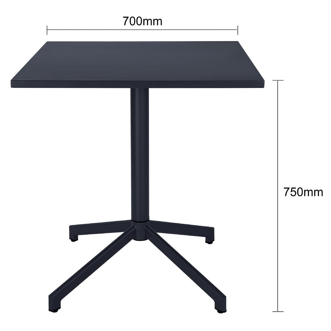 Bolero Porto Folding Table Slate Blue - 700x750mm