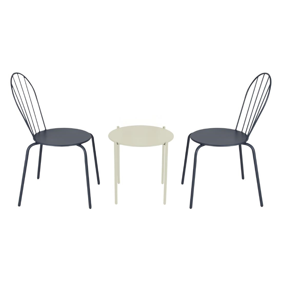 Bolero Perth Round Low Coffee Table Light Grey - 450mm