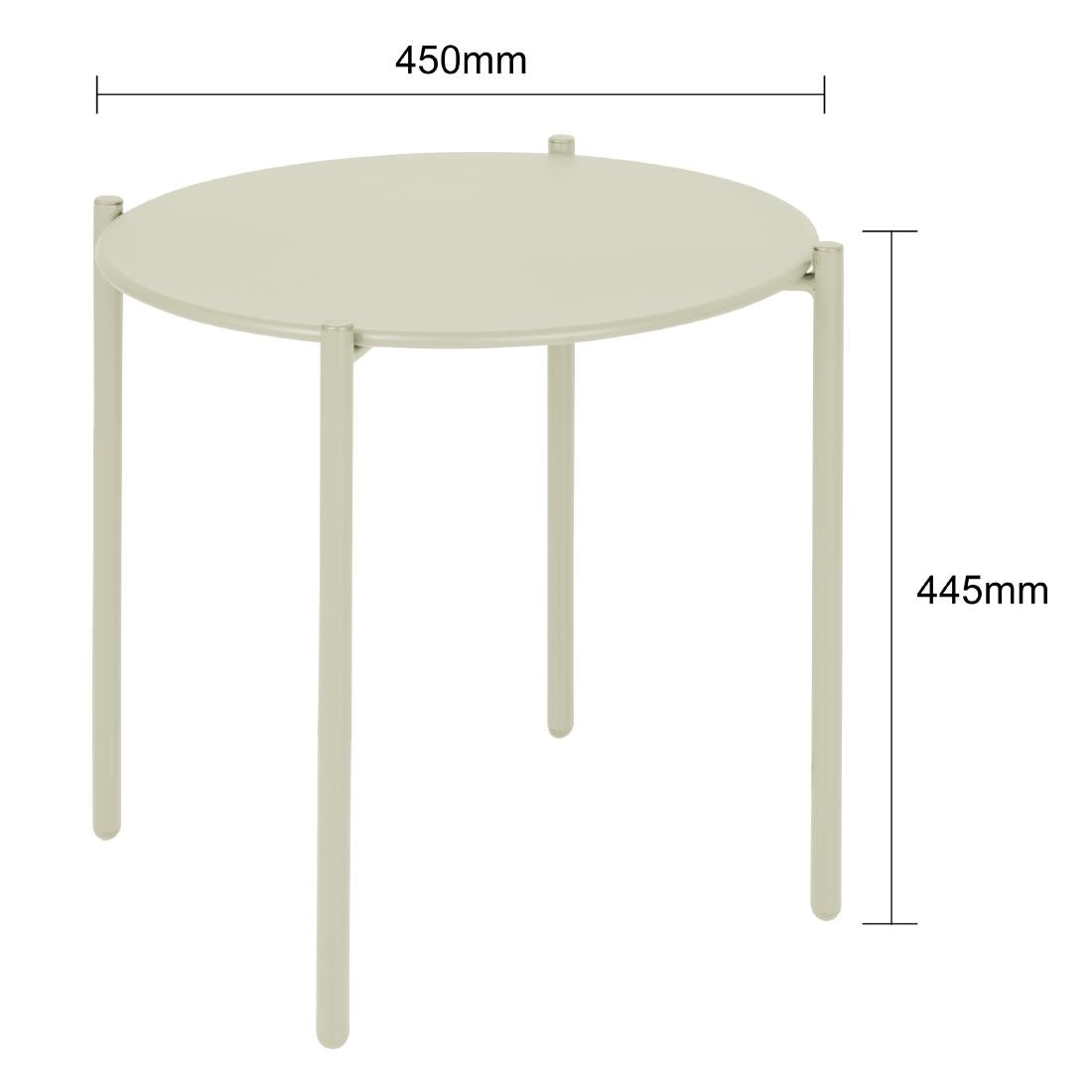 Bolero Perth Round Low Coffee Table Light Grey - 450mm