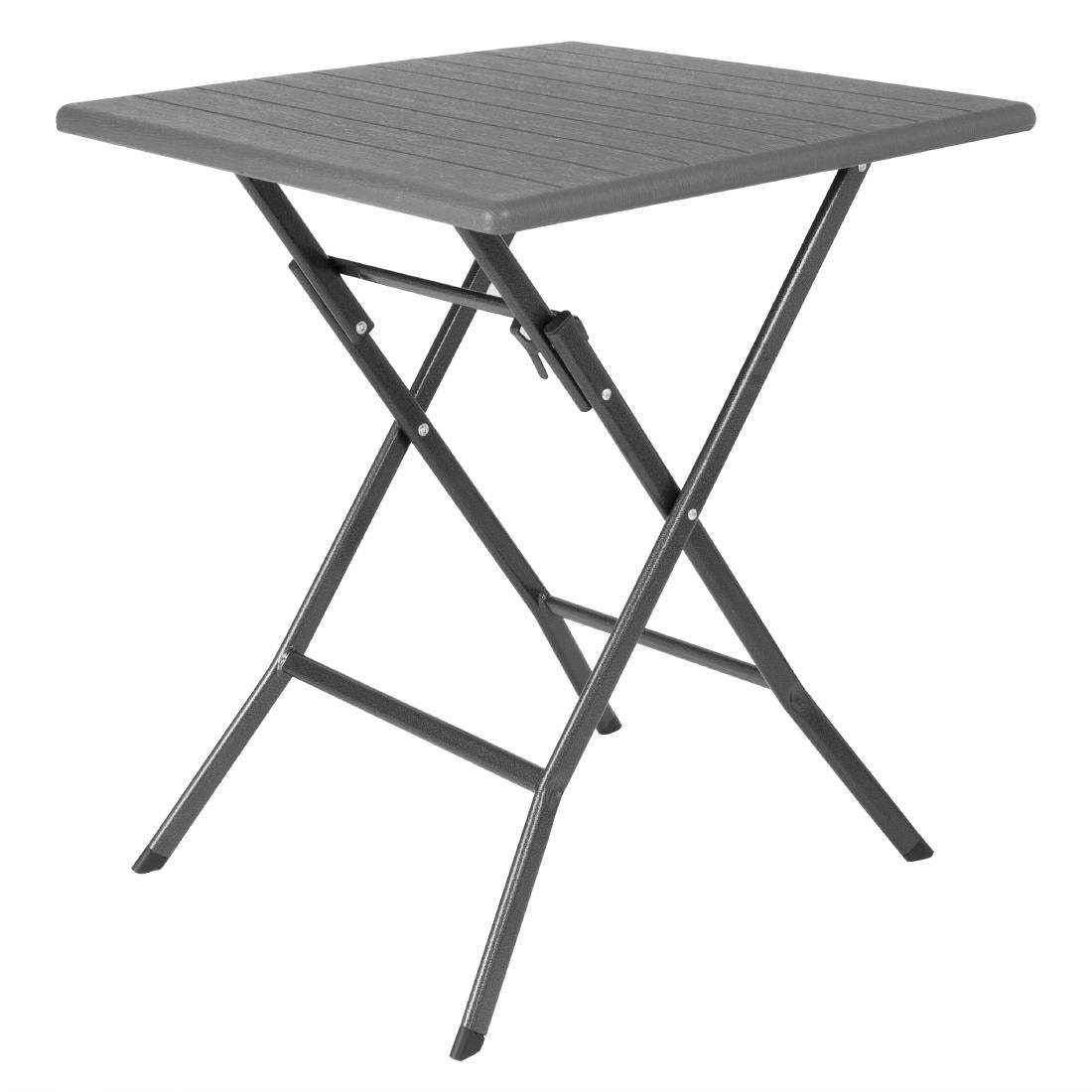 Bolero Square Folding HDPE Table Wood Effect - 620mm