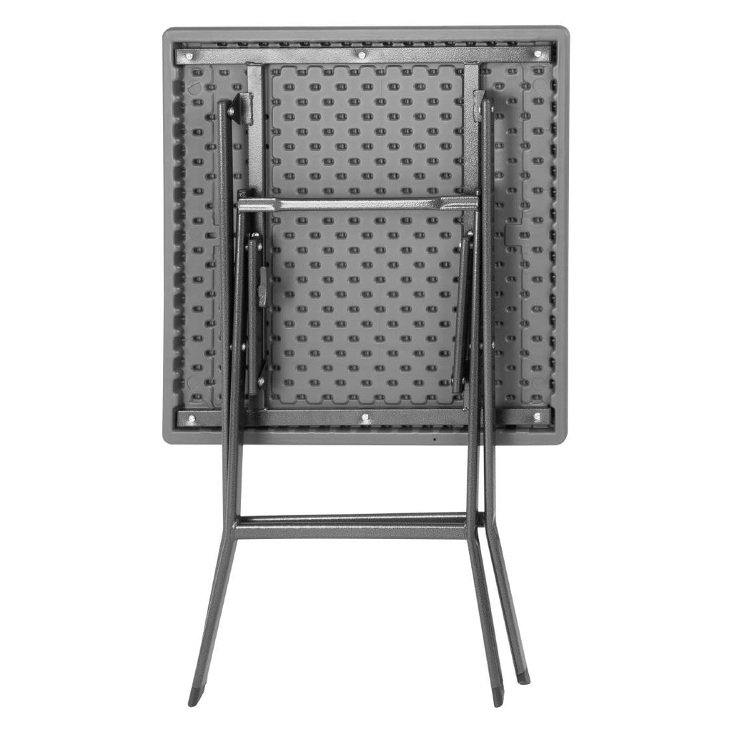 Bolero Square Folding HDPE Table Wood Effect - 620mm