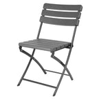 Bolero Folding PE Chair Grey Wood Effect (Set 2)