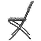 Bolero Folding PE Chair Grey Wood Effect (Set 2)