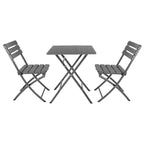 Bolero Folding PE Chair Grey Wood Effect (Set 2)