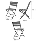 Bolero Folding PE Chair Grey Wood Effect (Set 2)