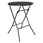 Bolero Folding HDPE Bar Table Black Wood Design - 800mm