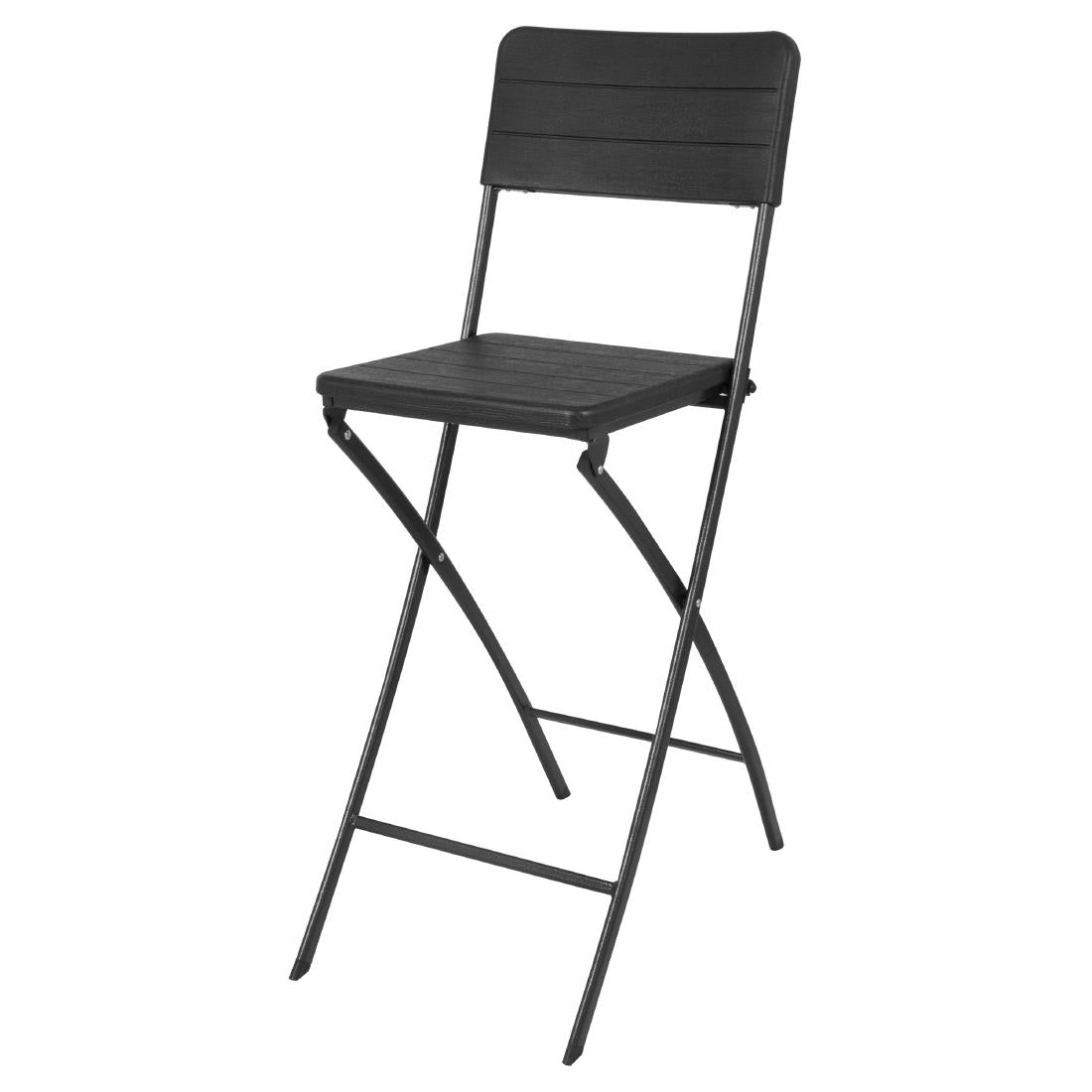 Bolero Folding PE Bar Chair Black Wood Design (Set 2)