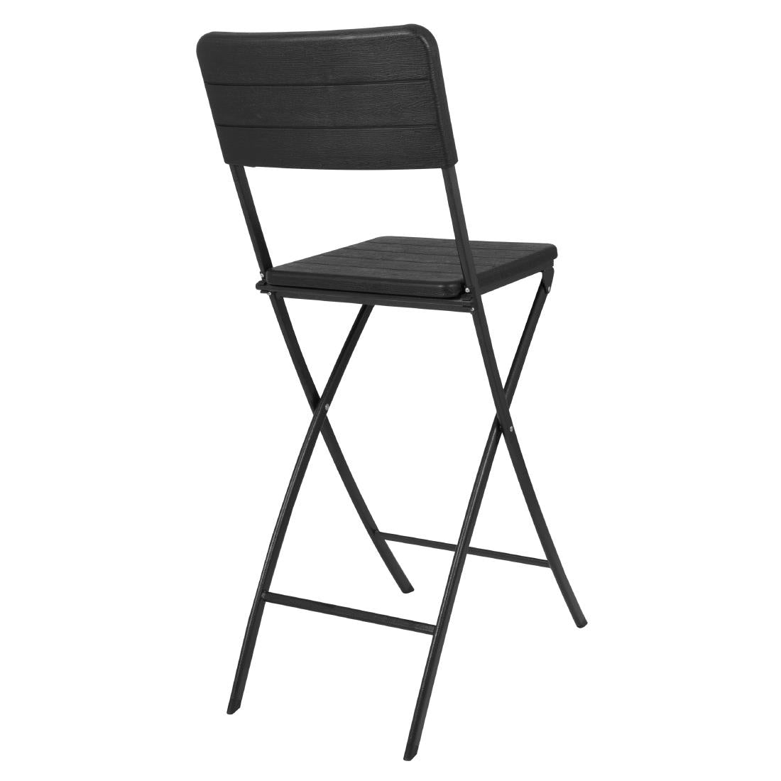 Bolero Folding PE Bar Chair Black Wood Design (Set 2)