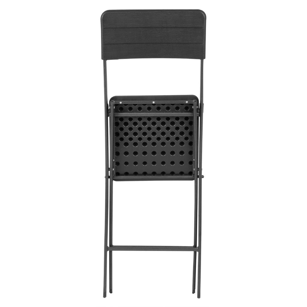 Bolero Folding PE Bar Chair Black Wood Design (Set 2)