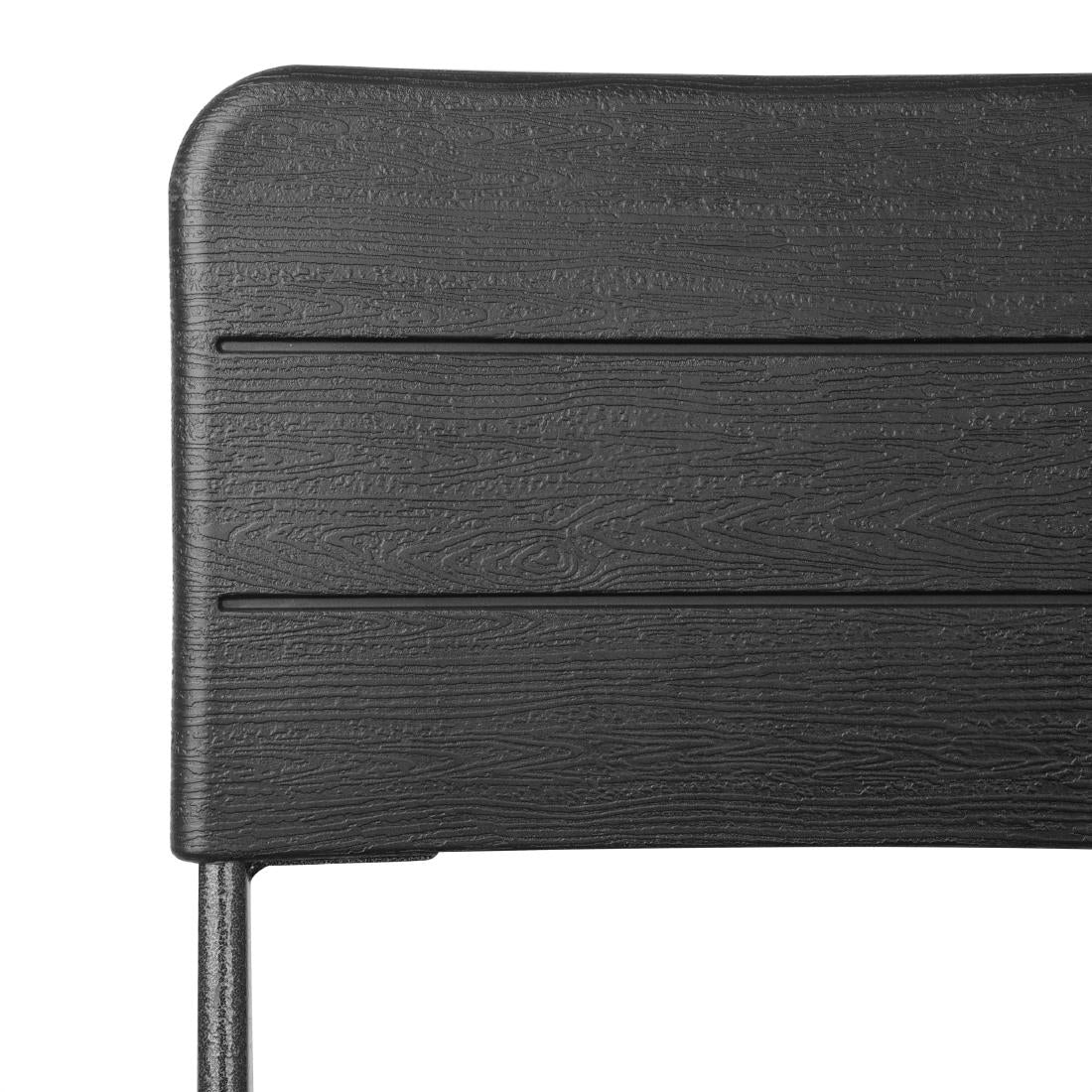 Bolero Folding PE Bar Chair Black Wood Design (Set 2)