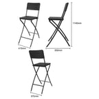 Bolero Folding PE Bar Chair Black Wood Design (Set 2)