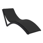 Slim Sun Lounger - White with Dark Grey Cushion and Pillow