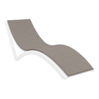 Slim Sun Lounger - White with Dark Grey Cushion and Pillow