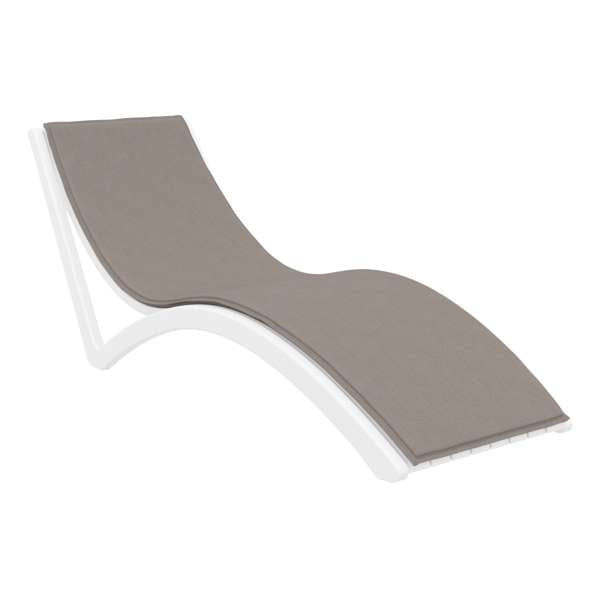 Slim Sun Lounger - White with Dark Grey Cushion and Pillow