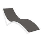 Slim Sun Lounger - White with Dark Grey Cushion and Pillow
