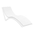 Slim Sun Lounger - White with Dark Grey Cushion and Pillow