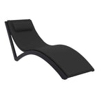 Slim Sun Lounger - White with Dark Grey Cushion and Pillow