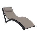 Slim Sun Lounger - White with Dark Grey Cushion and Pillow