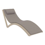 Slim Sun Lounger - White with Dark Grey Cushion and Pillow