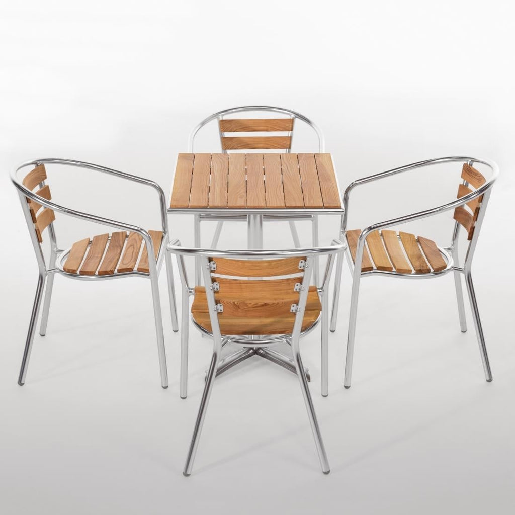 Bolero 60cm Square Ash Table with Aluminium Rim & Pre-treated top 3kg base