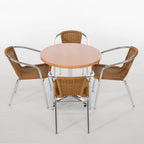 Bolero Natural Wicker Chair with Aluminium Frame (Pack 4)