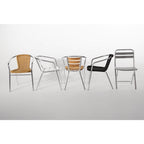 Bolero Natural Wicker Chair with Aluminium Frame (Pack 4)