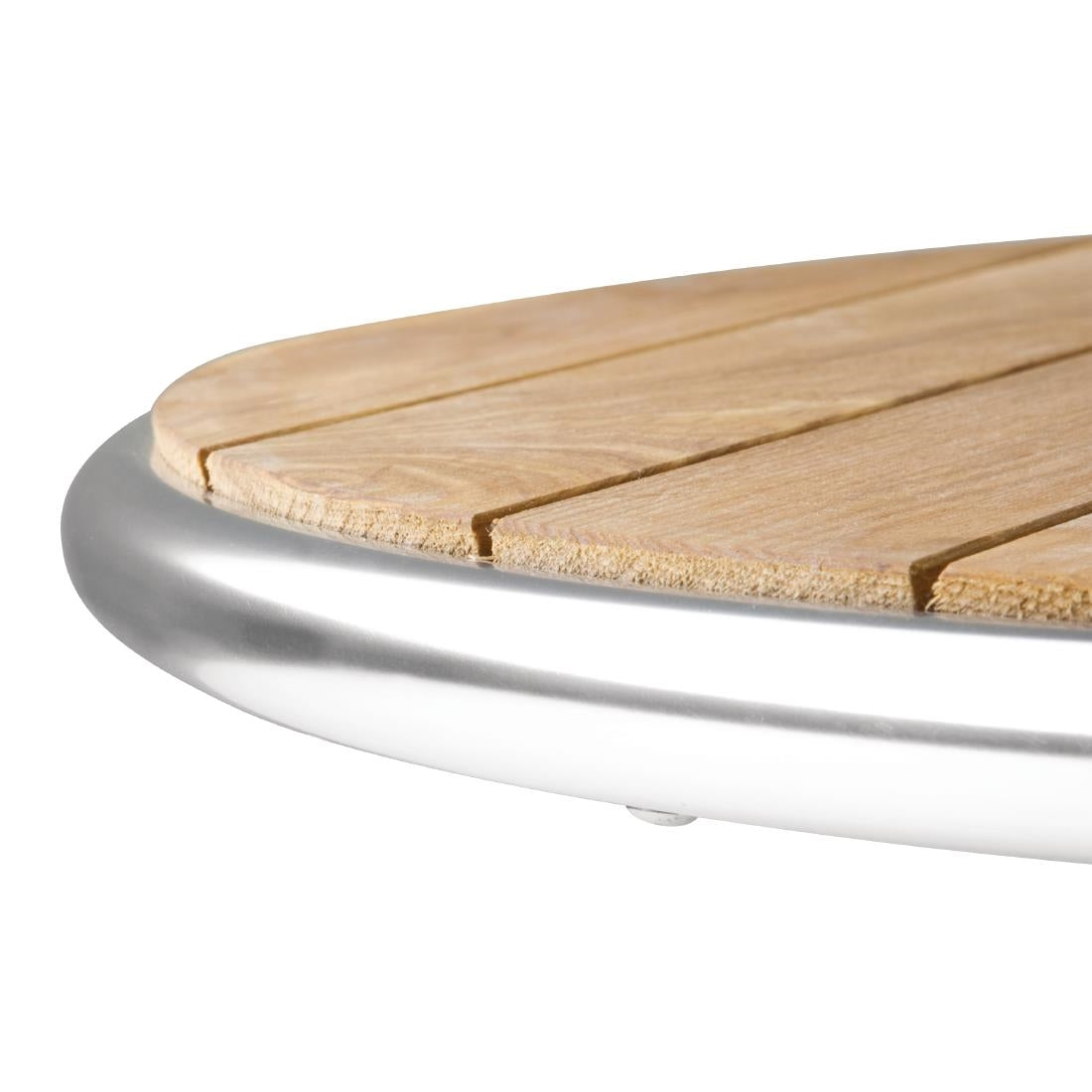 Bolero Round Pedestal Bistro Table Ash & Alu. Top - 800mm