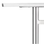 Bolero Rectangular Pedestal Table St/St Top & Alu. Rim - 1200x600mm