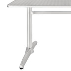 Bolero Rectangular Pedestal Table St/St Top & Alu. Rim - 1200x600mm