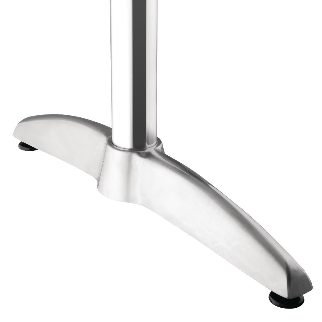 Bolero Rectangular Pedestal Table St/St Top & Alu. Rim - 1200x600mm