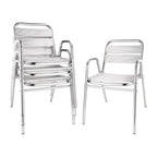 Bolero Stacking Aluminium Chair with Arched Arms (Pack 4)