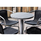 Bolero Black Wicker Chair with Aluminium Frame (Pack 4)