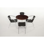 Bolero Black Wicker Chair with Aluminium Frame (Pack 4)