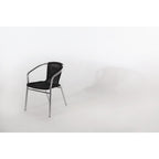 Bolero Black Wicker Chair with Aluminium Frame (Pack 4)