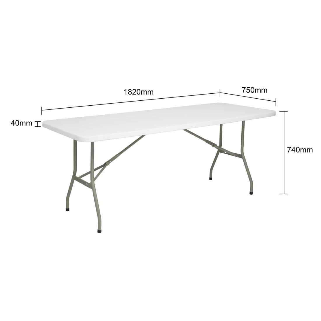 Bolero Foldaway Utility Table - 1.8m