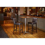 Bolero Faux Leather High Bar Stool with Full Back Dark Brown